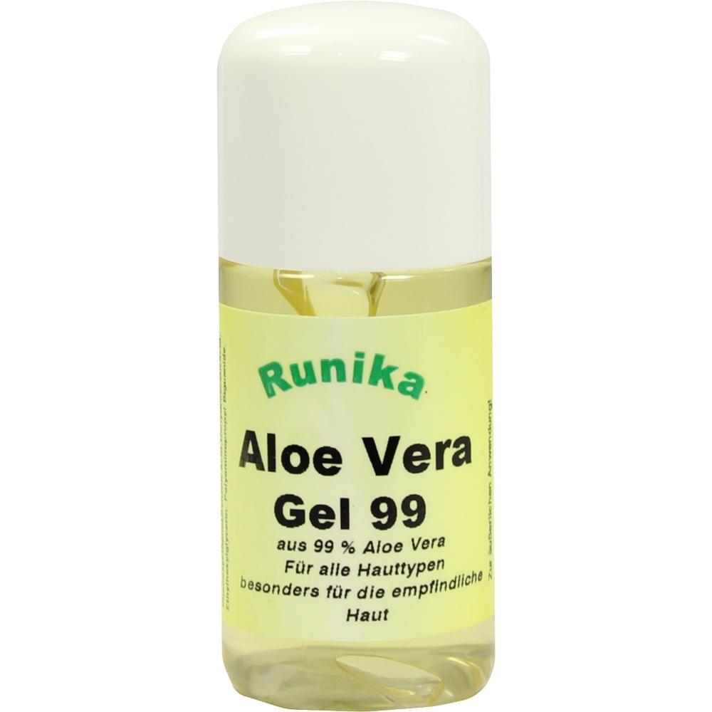 Ein gelbes Fläschchen mit Aloe Vera Gel für empfindliche Haut.
